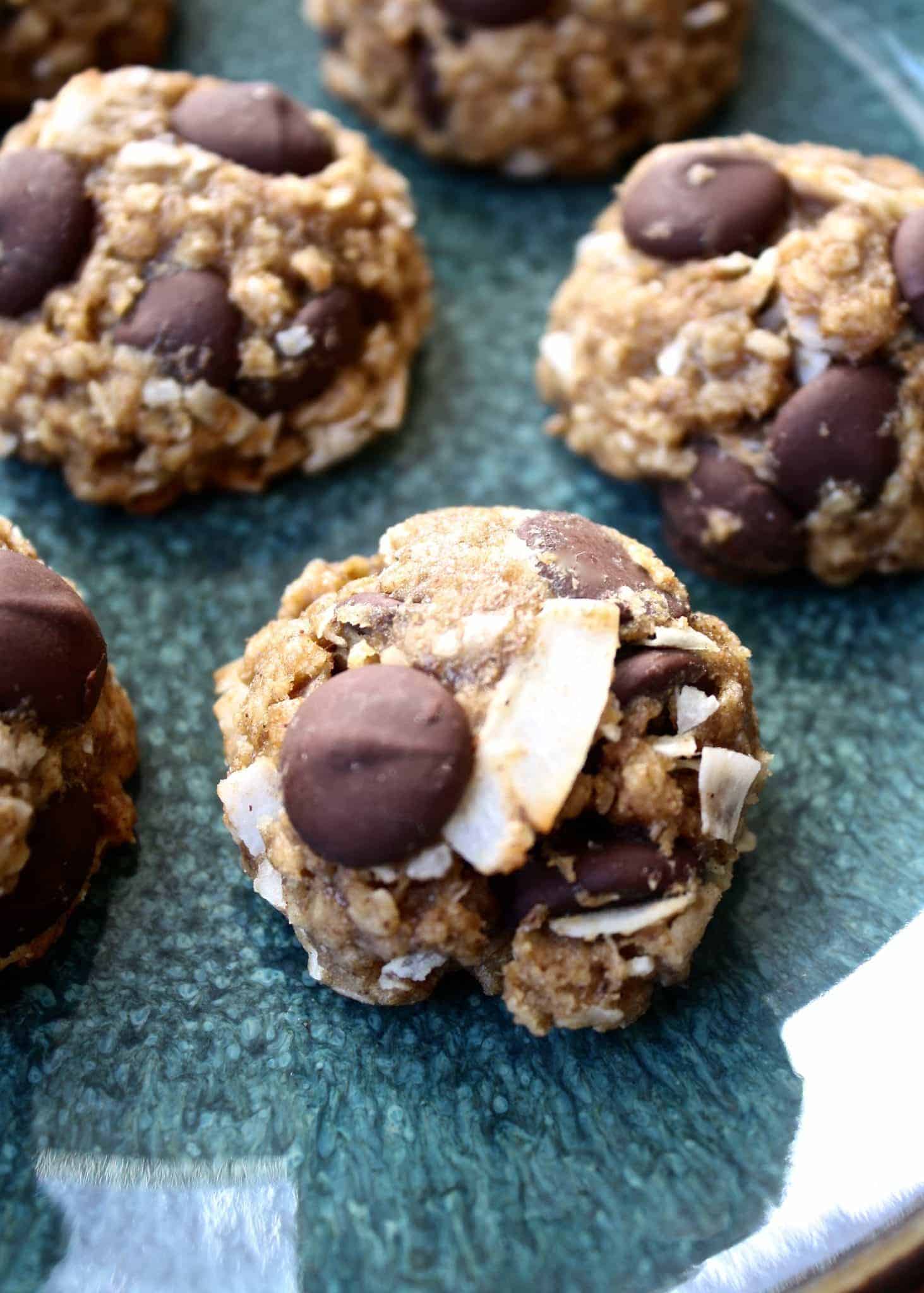 Banana Coconut Dark Chocolate Chip Cookies • Fit Mitten Kitchen