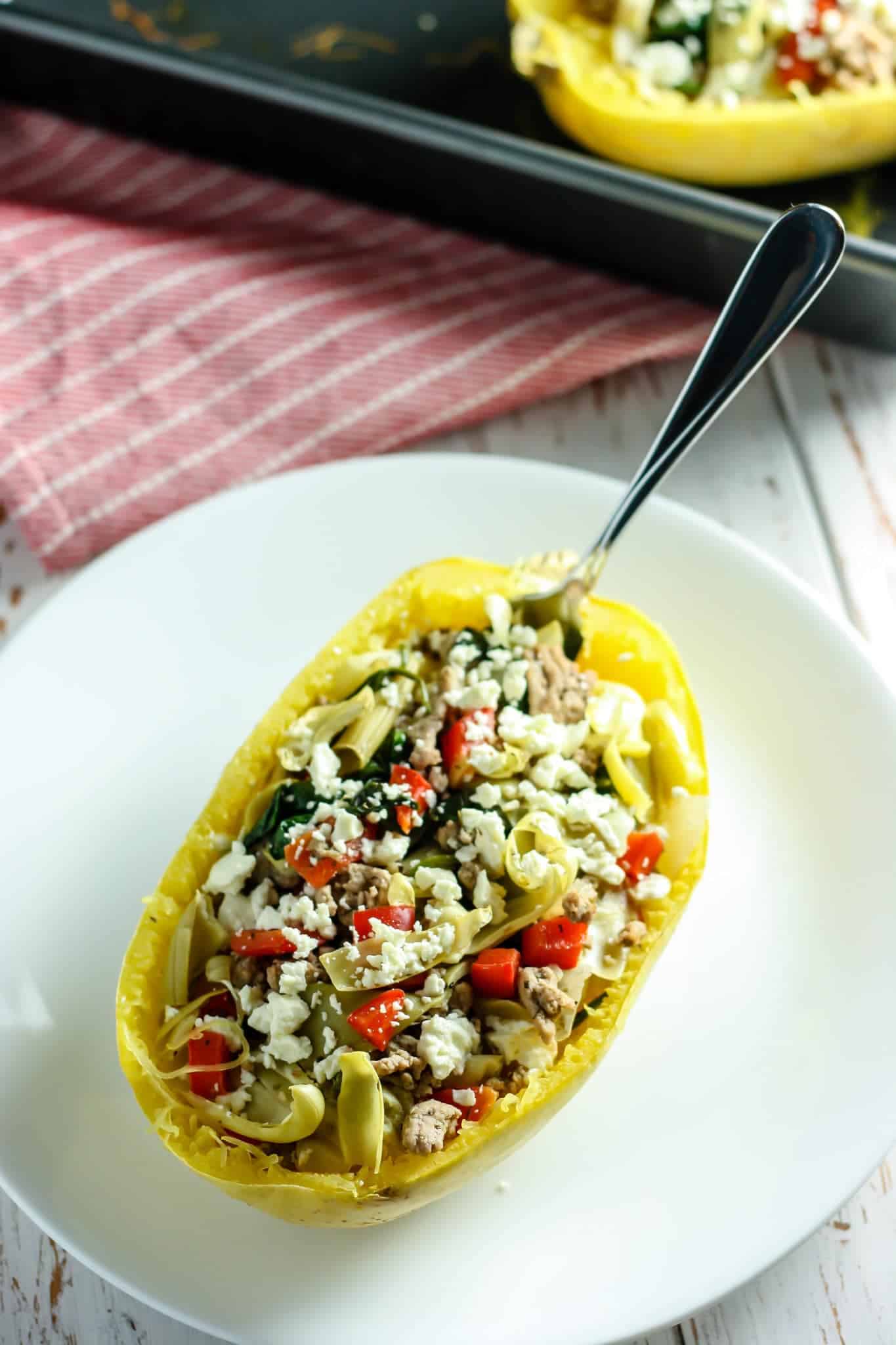 Greek Spaghetti Squash Bowls • Fit Mitten Kitchen