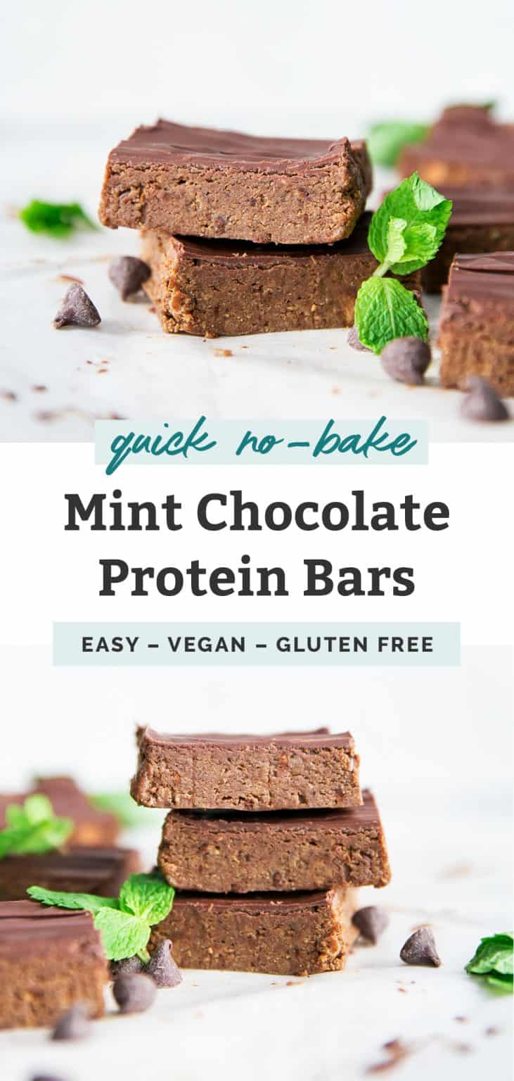 Vegan No Bake Mint Chocolate Protein Bars • Fit Mitten Kitchen