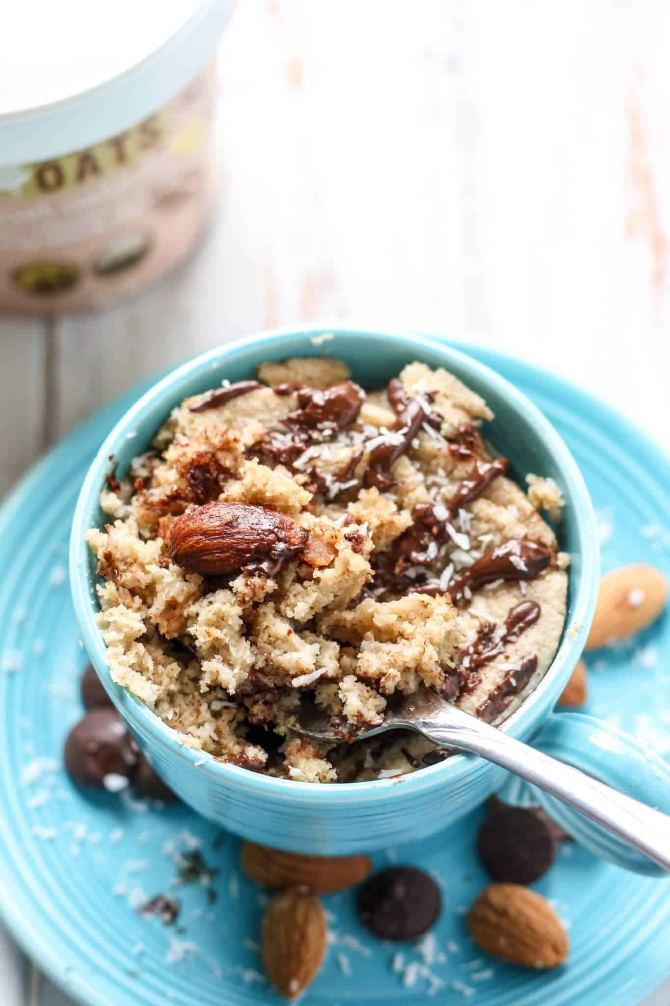 Almond Joy Mug Cake [ glutenfree, vegan ] • Fit Mitten Kitchen