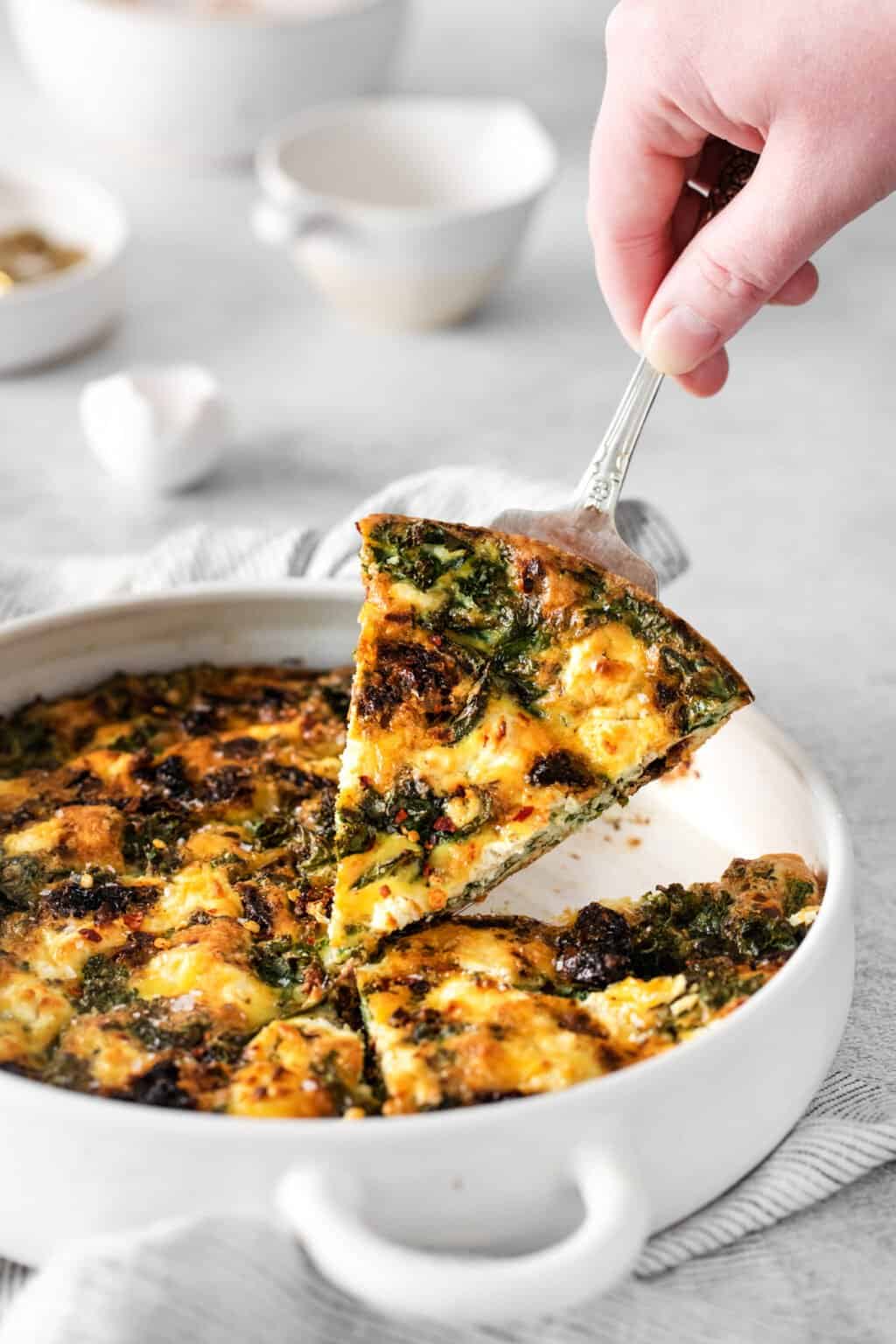 Kale Frittata with Goat Cheese • Fit Mitten Kitchen