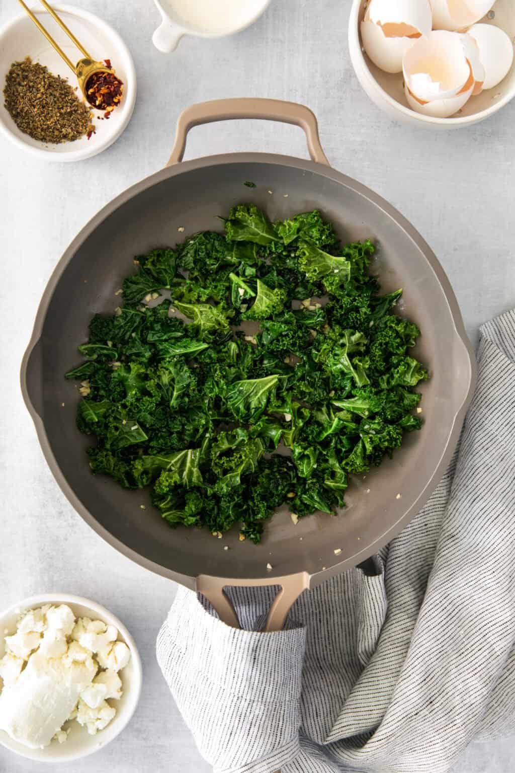 Kale Frittata with Goat Cheese • Fit Mitten Kitchen