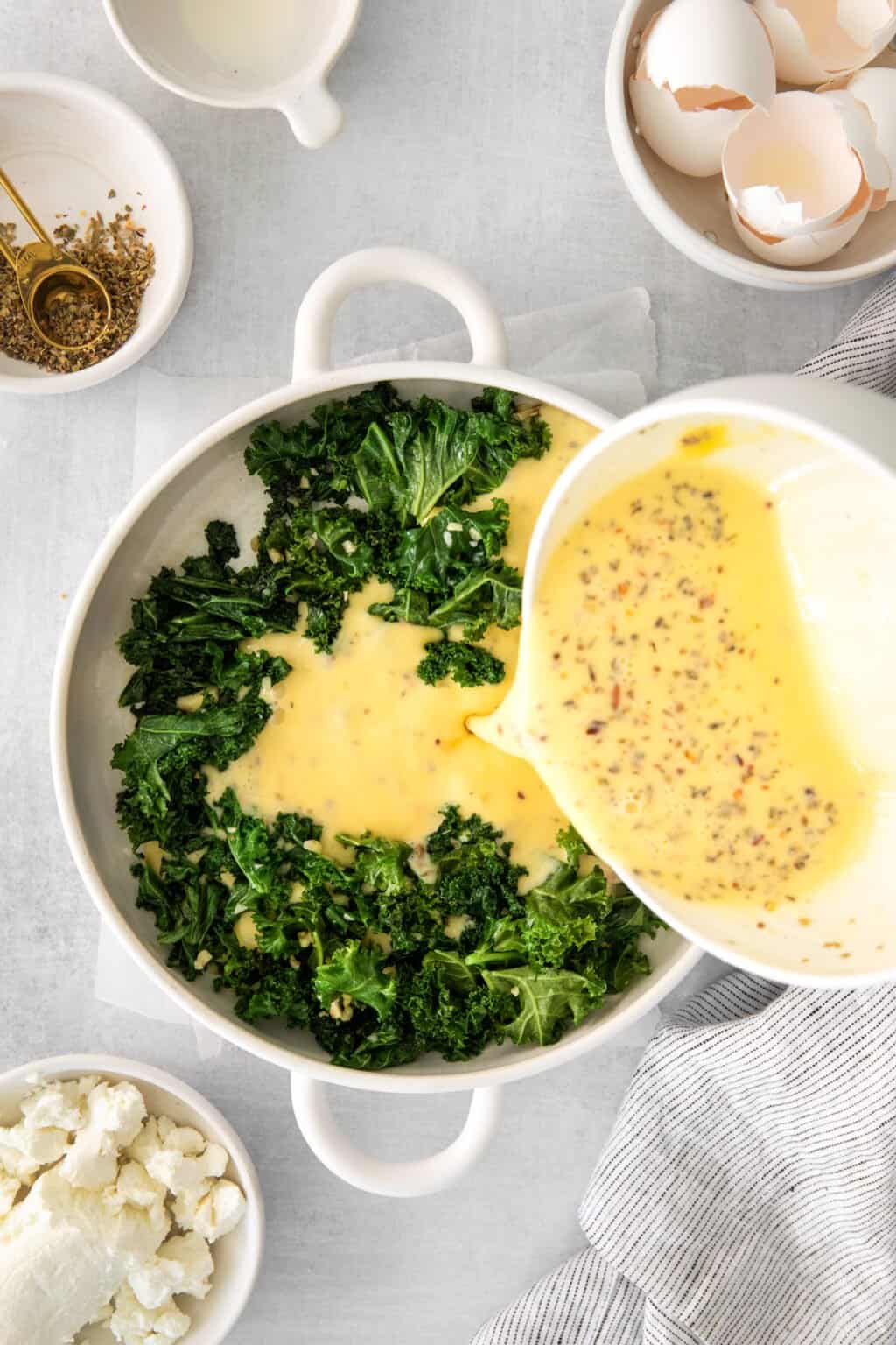 Kale Frittata with Goat Cheese • Fit Mitten Kitchen