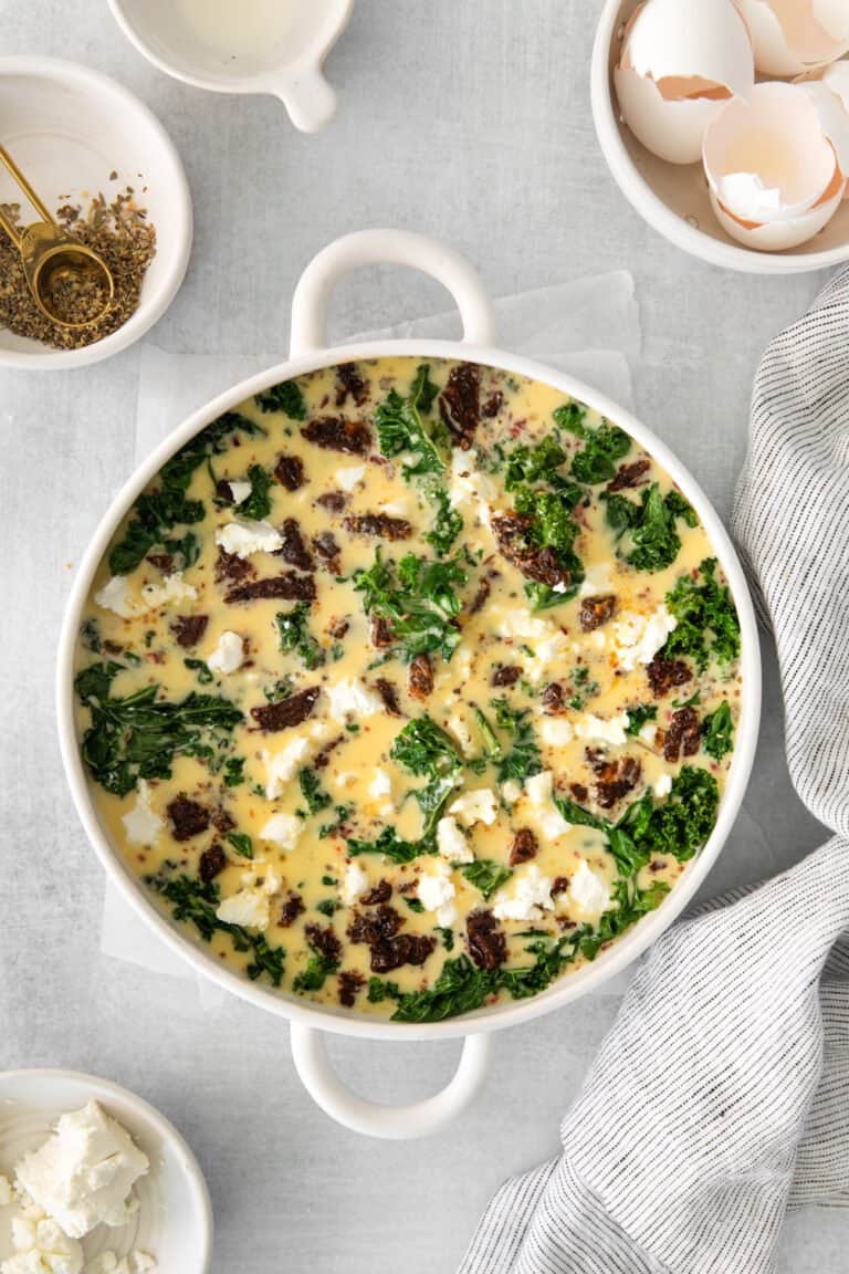 Kale Frittata with Goat Cheese • Fit Mitten Kitchen