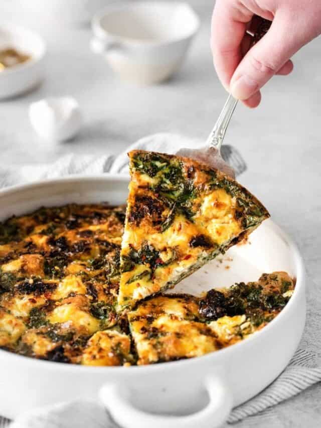 Healthy Kale Frittata with Goat Cheese • Fit Mitten Kitchen