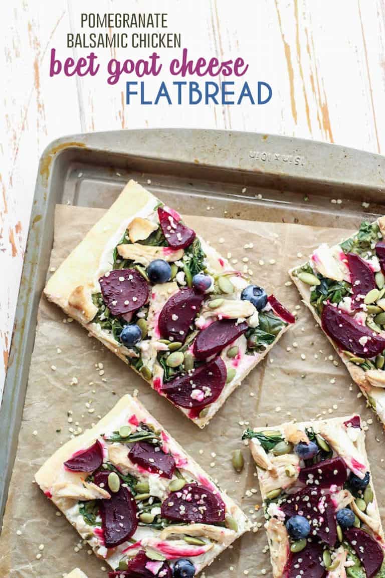 Pomegranate Balsamic Chicken Beet Goat Cheese Flatbread • Fit Mitten