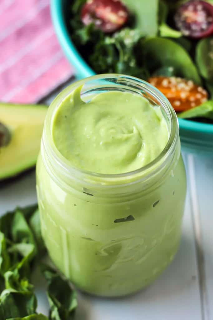 Kale Salad with Green Goddess Dressing {paleo} • Fit Mitten Kitchen