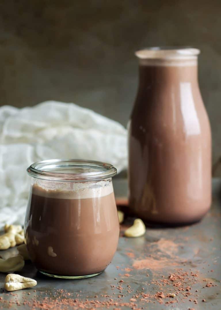 Homemade Superfood Chocolate Nut Milk [ vegan, paleo ] • Fit Mitten Kitchen