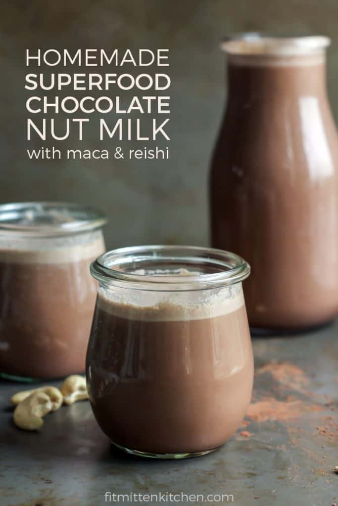 Homemade Superfood Chocolate Nut Milk [ vegan, paleo ] • Fit Mitten Kitchen
