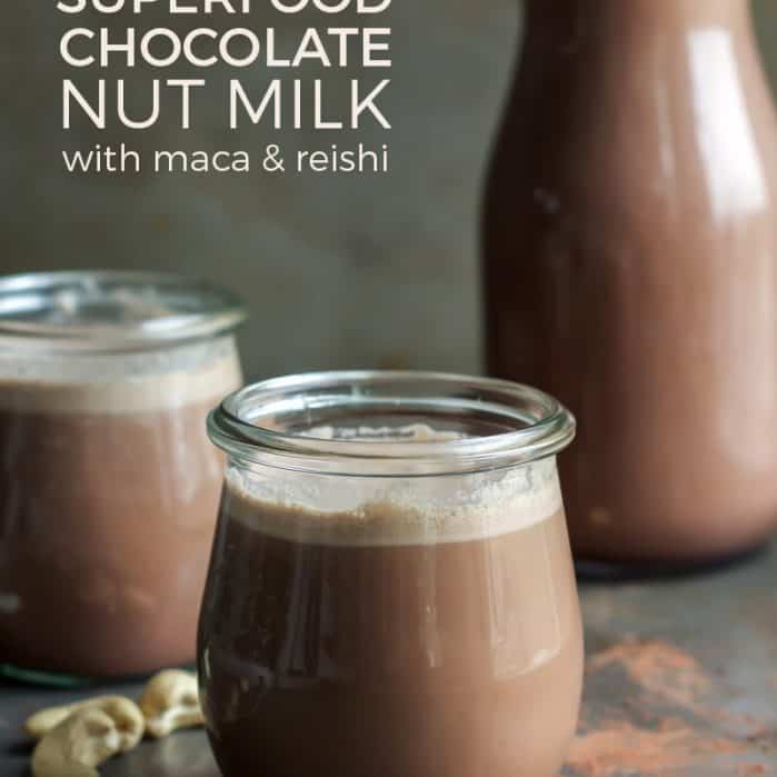 Homemade Superfood Chocolate Nut Milk [ vegan, paleo ] • Fit Mitten Kitchen