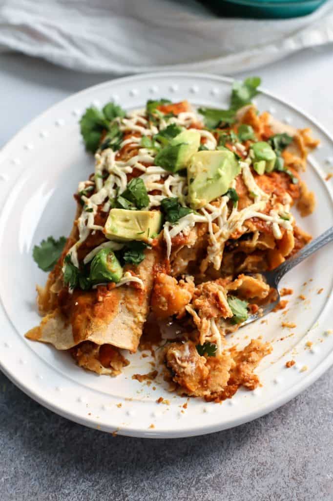 Butternut Squash Black Bean Enchiladas with Pumpkin • Fit Mitten Kitchen