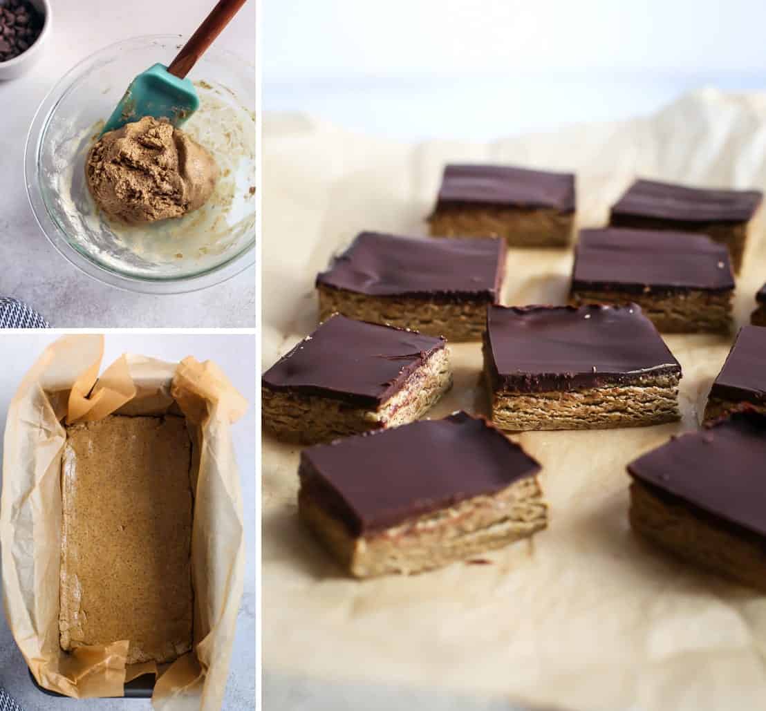 NoBake Chocolate Cashew Butter Bars • Fit Mitten Kitchen