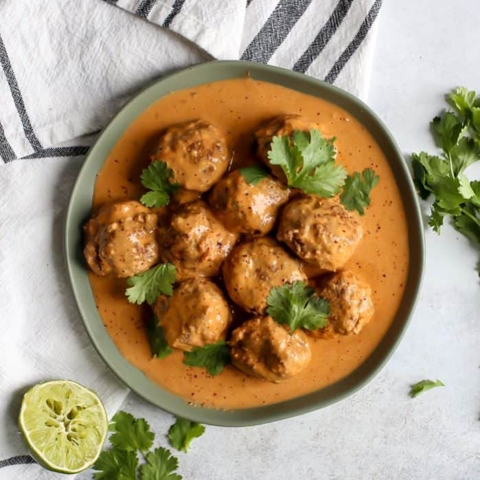 Paleo Slow Cooker Thai Red Curry Turkey Meatballs • Fit Mitten Kitchen