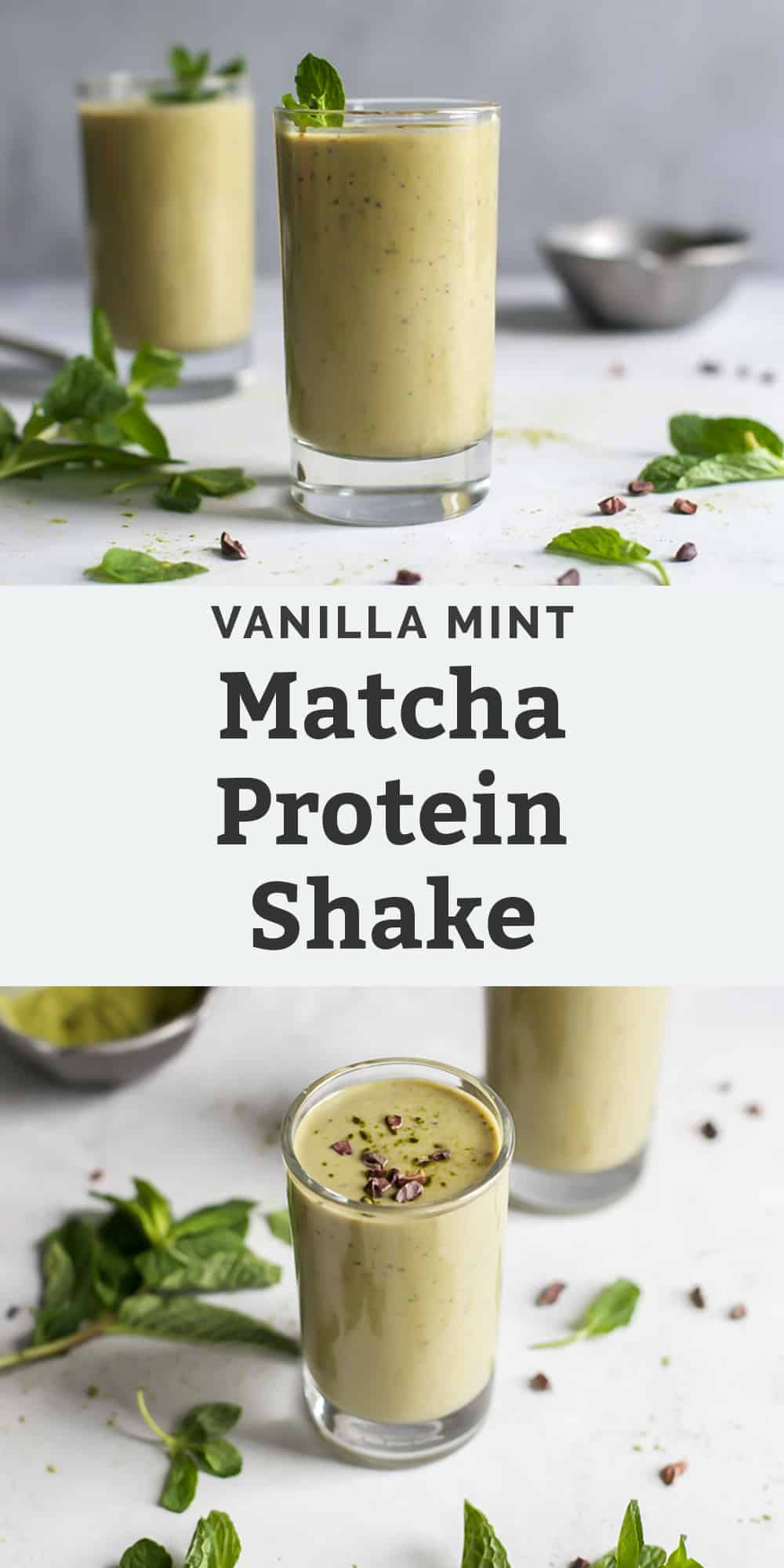 Vanilla Mint Matcha Protein Shake &bull; Fit Mitten Kitchen