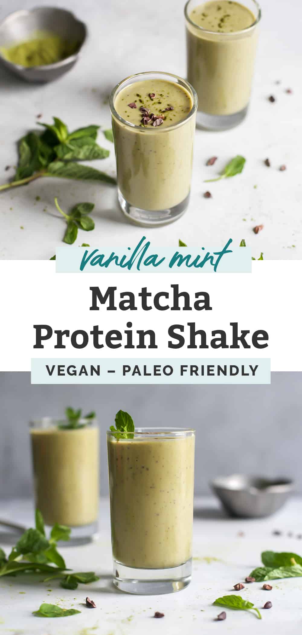Vanilla Mint Matcha Protein Shake • Fit Mitten Kitchen