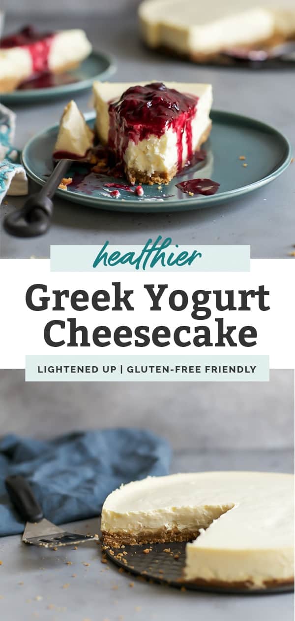 The Best Greek Yogurt Cheesecake {healthier!} • Fit Mitten Kitchen