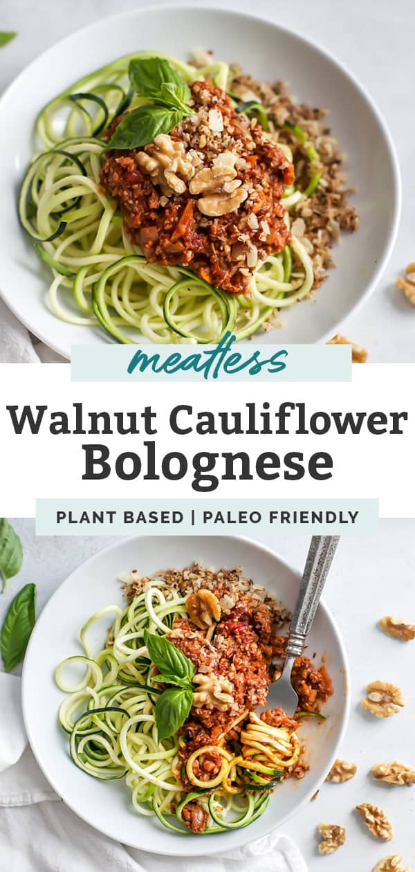 Meatless Walnut Cauliflower Bolognese {vegan friendly} • Fit Mitten Kitchen