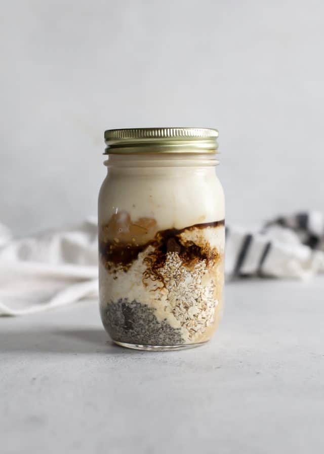 Coffee Cashew Butter Overnight Oats • Fit Mitten Kitchen