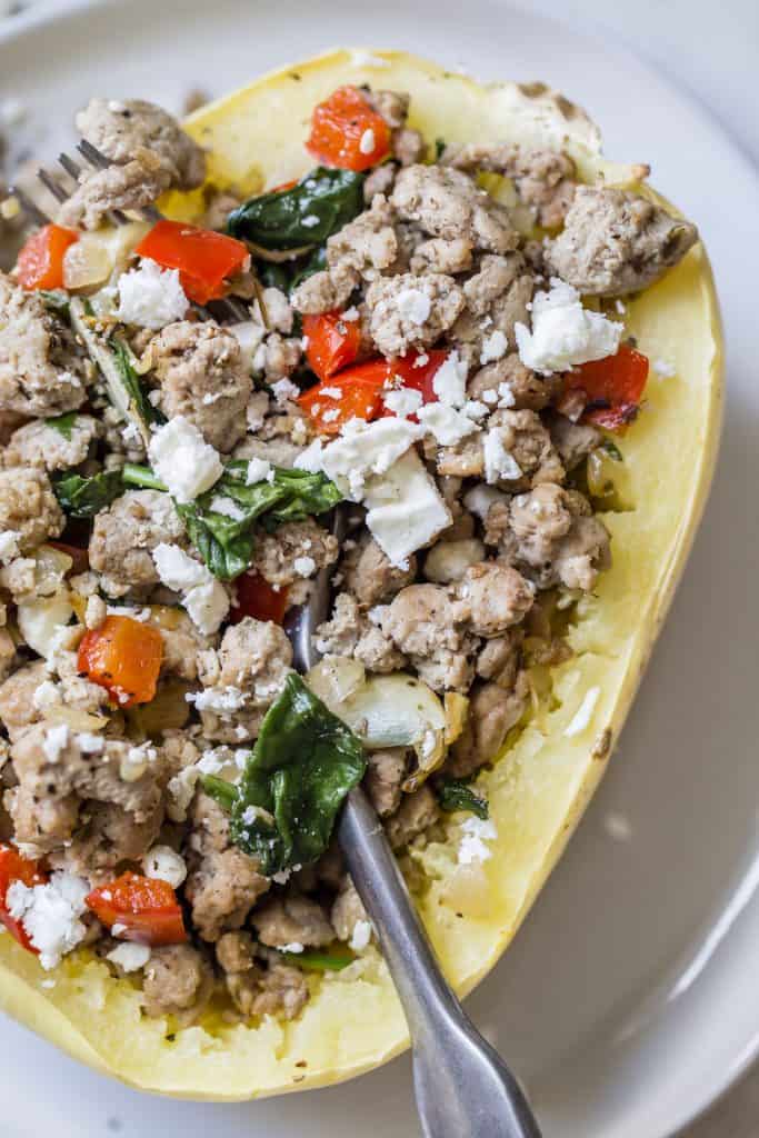 Greek Spaghetti Squash Bowls • Fit Mitten Kitchen