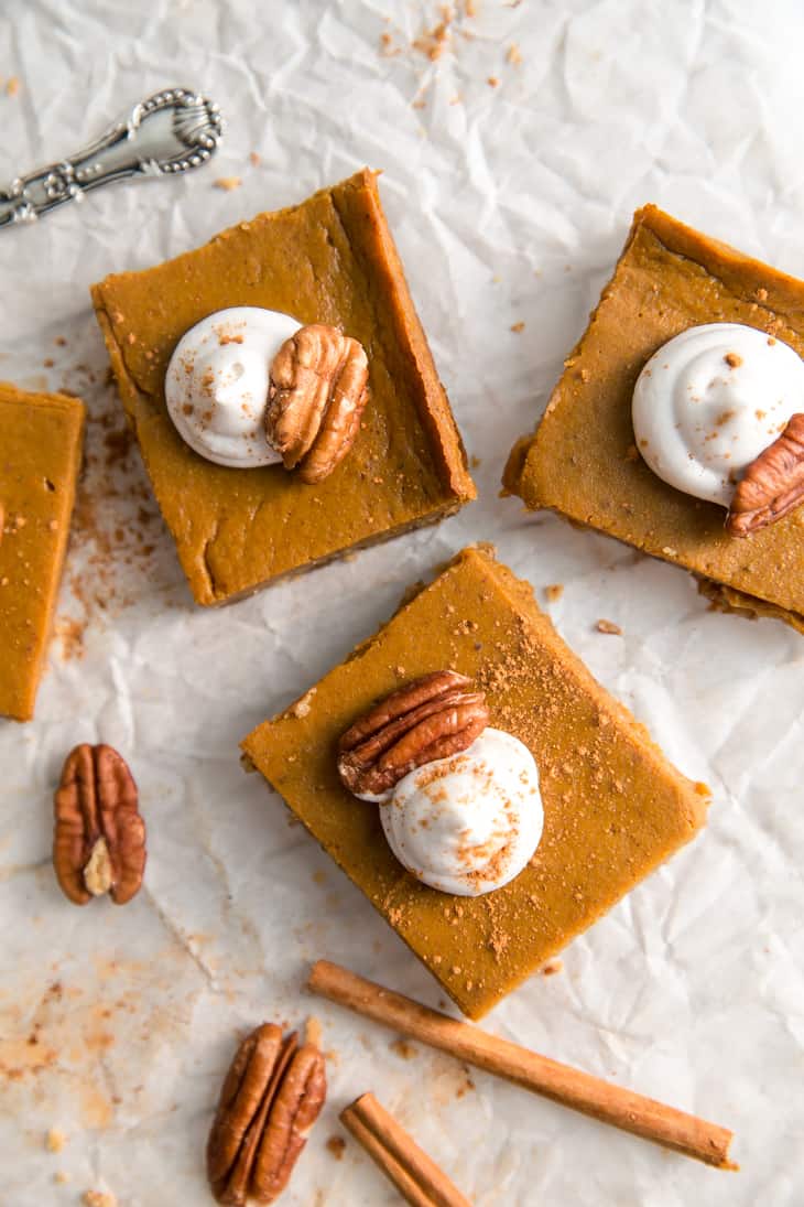 Healthy Pumpkin Pie Bars Paleo Fit Mitten Kitchen