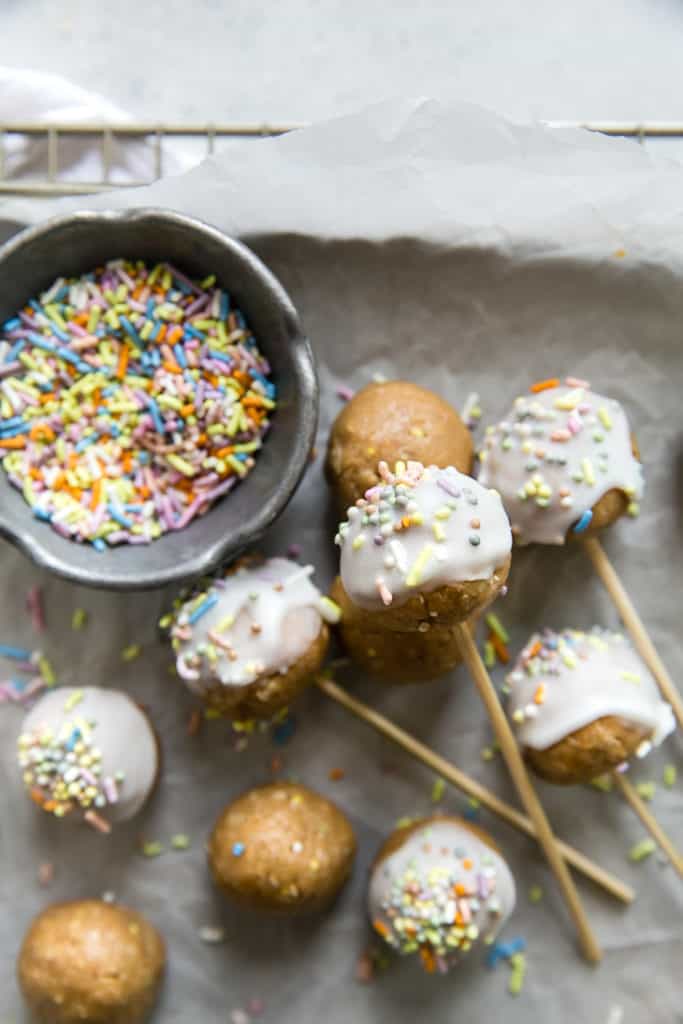 Healthy Cake Batter Bites • Fit Mitten Kitchen