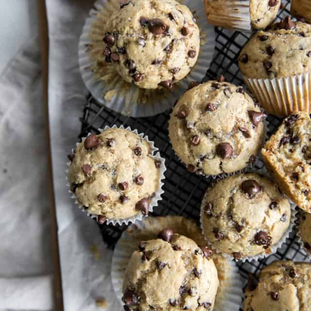 Healthy Chocolate Chip Muffins {dairy free} • Fit Mitten Kitchen