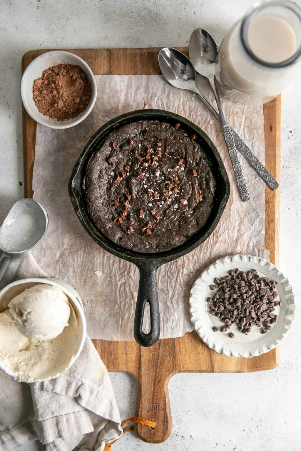 Fudgy Skillet Brownie for Two {quick & easy} • Fit Mitten Kitchen