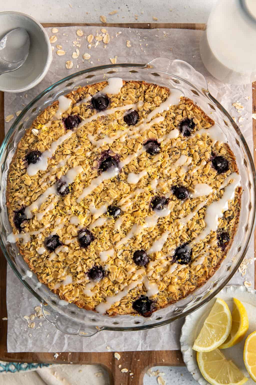 Lemon Poppy Seed Baked Oatmeal {gluten free & dairy free} • Fit Mitten Kitchen