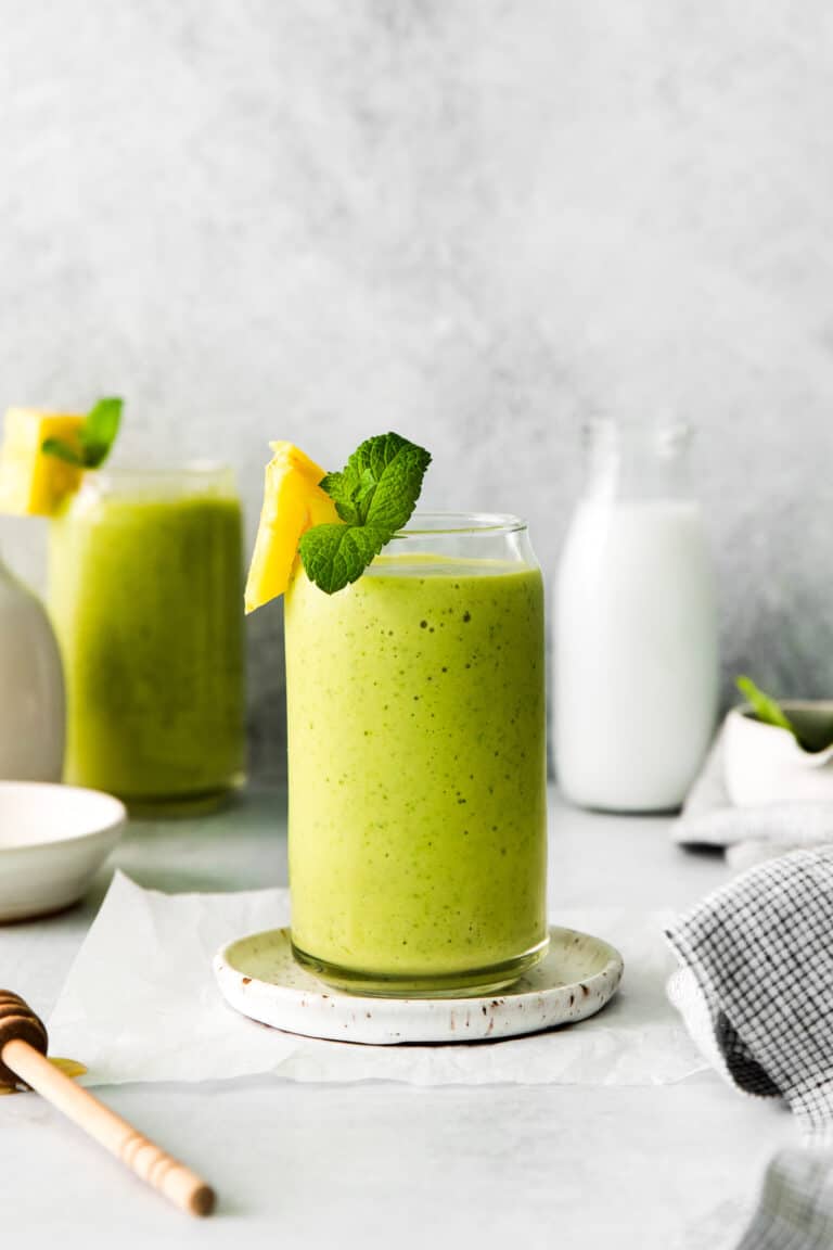 Mint Pineapple Spinach Smoothie • Fit Mitten Kitchen