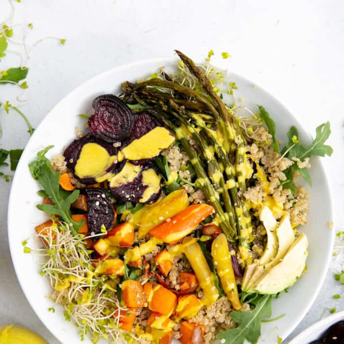 Roasted Spring Veggie Power Bowl • Fit Mitten Kitchen