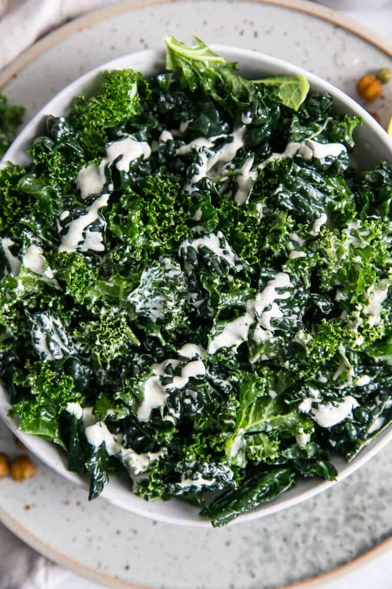 Vegan Kale Caesar Salad {nut free} • Fit Mitten Kitchen