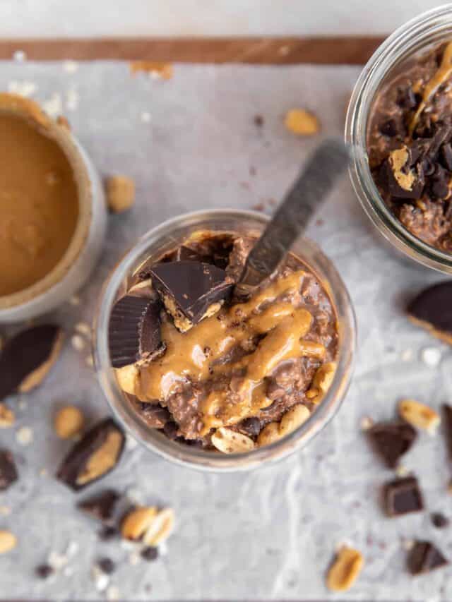 Chocolate Peanut Butter Overnight Oats • Fit Mitten Kitchen
