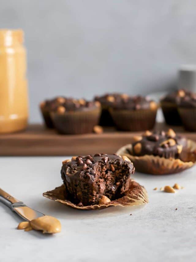 Chocolate Peanut Butter Muffins • Fit Mitten Kitchen