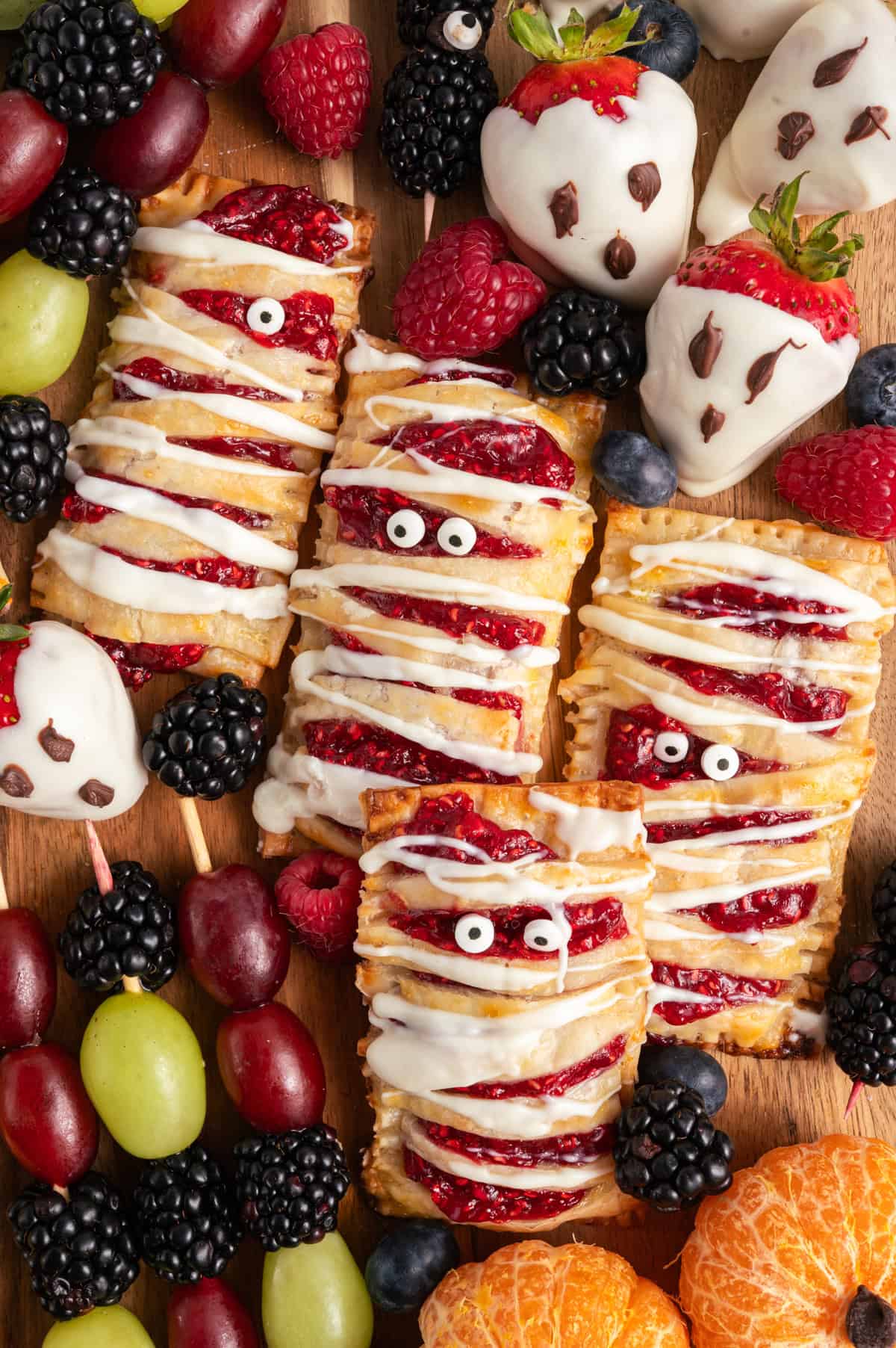 raspberry mummy hand pies.